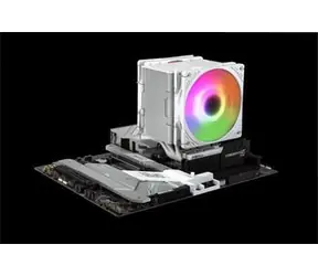Scythe Mugen 6 Dual Fan ARGB bílá / Chladič CPU / 2× 120 mm / PWM / 350–2500 ot/min / LGA1851 / AM4, AM5