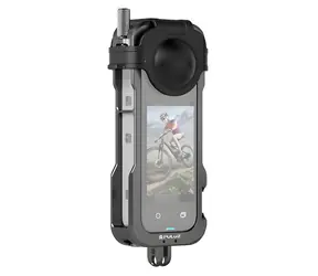 Puluz PU981B / Ochranné pouzdro / pro Insta360 X4 / hliníková slitina CNC / cold shoe adaptér