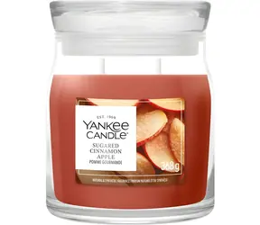 Yankee Candle Signature Sugared Cinnamon Apple střední / Vonná svíčka / 2 knoty / 35-50 hod. / Sladké a kořeněné