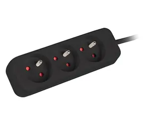 Lanberg Prodlužovací přívod černá / 3 m / 3 zásuvky / 230V / bez vypínače