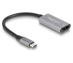 Delock šedá / Adaptér USB Type-C (M) - HDMI (F) / DP Alt Mód / 4K / 60Hz / HDR