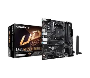 Gigabyte A520M DS3H WF6E / Základní deska / AMD A520 / AM4 / 4x DDR4 / Wi-Fi 6E / Bluetooth 5.3 / mATX