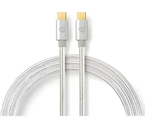 Nedis USB-C - USB-C 3.2 Gen2 1 m / Datový kabel / 100 W / 10 Gbps / 4K 60Hz / Opletený