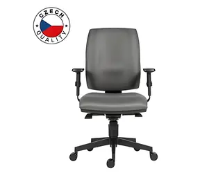 Powerton ERGO Hana šedá / Kancelářské ergonomické křeslo / synchronní mechanismus / nastavitelné področky