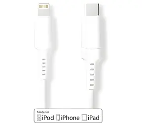Nedis Lightning kabel 2 m bílá / Datový kabel / USB-C (M) - Lightning 8-pin (M) / 480 Mbps