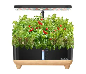 RainPoint Z238 dřevěná základna / Hydroponická pěstební sada / 13 košíků / 5 l nádrž / LED osvětlení