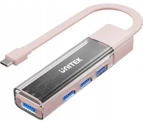 Unitek růžová / USB hub / USB-C + USB-A / 5 Gbps / obousměrný
