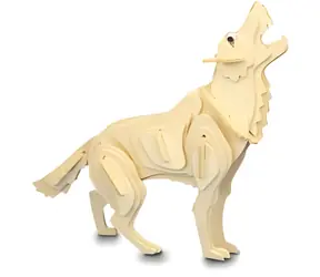 WOODCRAFT Dřevěné 3D puzzle Vlk / od 6 let / Obtížnost: jednoduchá