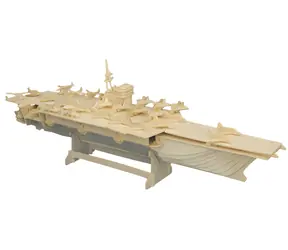 WOODCRAFT 3D puzzle Letadlová loď přírodní / od 8 let / Obtížnost: střední