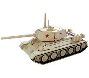 WOODCRAFT CONSTRUCTION KIT 3D puzzle Tank T-34 P / přírodní dřevo / od 8 let / Obtížnost: střední