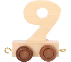 SMALL FOOT Vagónek dřevěné vláčkodráhy číslice 9 / od 3 let