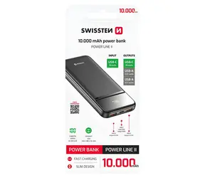 SWISSTEN POWER LINE II 10000 mAh černá / Power Bank