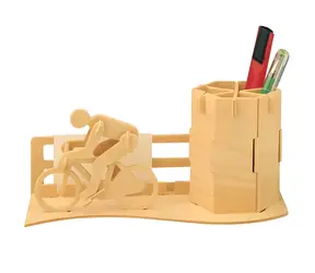 WOODCRAFT Dřevěné 3D puzzle Stojánek na tužky Cyklista