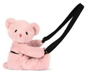 DOUDOU Plyšová taška přes rameno Medvídek růžová 30 cm / od 2 let