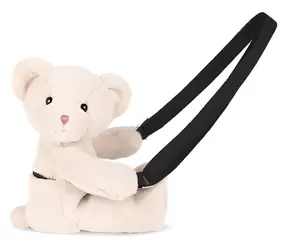 DOUDOU Plyšová taška přes rameno Medvídek béžová 30 cm / od 2 let