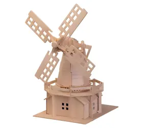 WOODCRAFT Dřevěné 3D puzzle Větrný mlýn přírodní / od 6 let / Obtížnost: jednoduchá