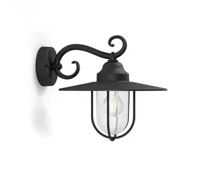 Philips Pasture černá / Venkovní nástěnné svítidlo / bez zdroje / E27 / IP44