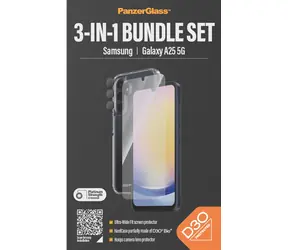PanzerGlass Bundle Hoops + Tvrzené sklo UWF + Hard Case D3O / Ochranná sada pro Samsung Galaxy A25 5G / Transparentní