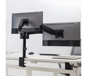 Brateck LDT48-C024 / Držák monitoru / dvě ramena / nosnost 2x 9 kg / plynová vzpěra / VESA 75 & 100