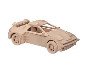 WOODCRAFT CONSTRUCTION KIT Dřevěné 3D puzzle Ferrari velké / 61 dílků / přírodní dřevo / od 6 let