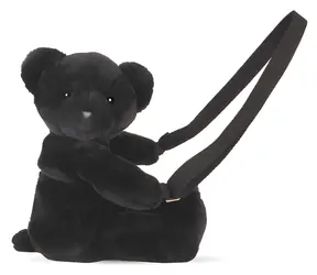 DOUDOU ET COMPAGNIE Plyšová taška přes rameno Medvídek černá 30 cm / od 2 let