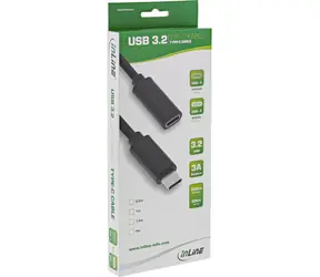 InLine USB 3.2 Gen 2 černá / Prodlužovací kabel / USB-C / USB-C / 2 m