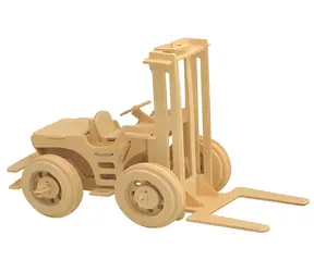 WOODCRAFT Dřevěné 3D puzzle Vysokozdvižný vozík přírodní / 58 dílků / od 6 let / Obtížnost: jednoduchá