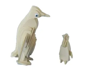 WOODCRAFT Dřevěné 3D puzzle Tučňák / od 6 let / Obtížnost: jednoduchá