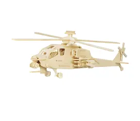 WOODCRAFT Dřevěné 3D puzzle vrtulník Apache / od 6 let / Obtížnost: střední