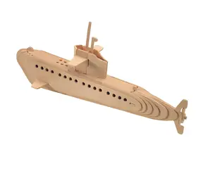 WOODCRAFT Dřevěné 3D puzzle Ponorka přírodní / od 6 let