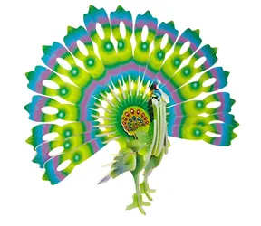WOODCRAFT Dřevěné 3D puzzle Páv barevný / od 5 let / Obtížnost: nízká