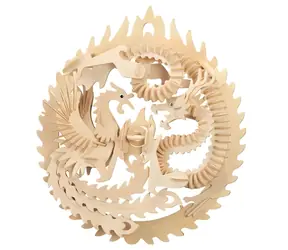 WOODCRAFT Dřevěné 3D puzzle Fénix a drak / od 6 let / Obtížnost: střední