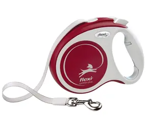 FLEXI Vodítko Comfort Plus M červené / Pásek 5 m / Samonavíjecí / Pro psy do 25 kg