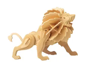 WOODCRAFT Dřevěné 3D puzzle Lev / od 6 let / Obtížnost: jednoduchá