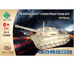 WOODCRAFT Dřevěné 3D puzzle tank IS 2 / 187 dílků / od 8 let / Obtížnost: střední