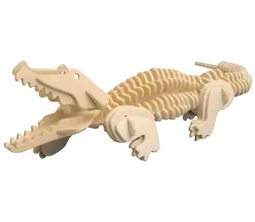 WOODCRAFT Dřevěné 3D puzzle Krokodýl / 94 dílků / od 6 let / Obtížnost: jednoduchá