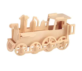 WOODCRAFT Dřevěné 3D puzzle Lokomotiva malá / 30 dílků / od 6 let / Obtížnost: jednoduchá