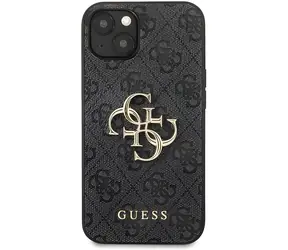 GUESS PU 4G Metal Logo iPhone 13 šedá / Zadní kryt