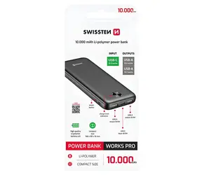 Swissten WORX PRO černá / Powerbanka / 10000 mAh