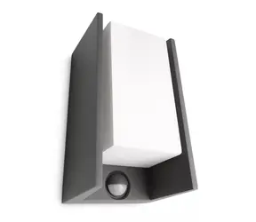 Philips Bridge IR 42W antracit / Venkovní nástěnné svítidlo / E27 / IP44 / se senzorem / bez zdroje