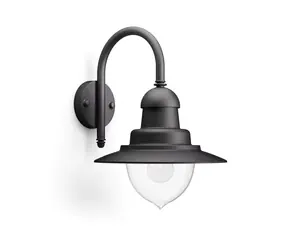 Philips Raindrop černá / Venkovní nástěnné svítidlo / bez zdroje / E27 / 1x60W / IP44
