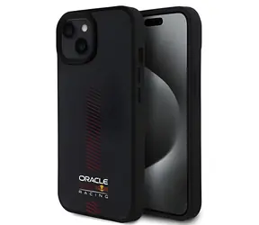 Red Bull Carbon Powerbar černá / Zadní kryt / iPhone 15 / MagSafe / karbonová vlákna