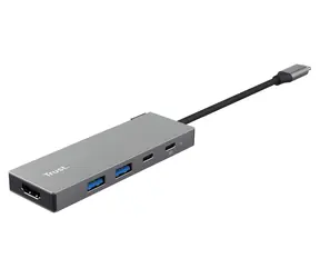 Trust Dalyx 5-in-1 stříbrná / USB-C hub / HDMI 4K 60Hz / 2x USB-A / 2x USB-C / PD 85W