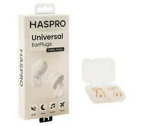 Haspro Universal béžová / Špunty do uší / silikonové / SNR 29 dB / vyměnitelné koncovky S,M,L