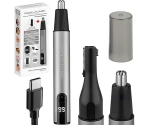 ProfiCare NE 3144 / Zastřihovač chloupků / 2v1 / nos a uši / nerezové hlavice / USB-C