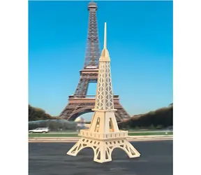 WOODCRAFT Dřevěné 3D puzzle Eiffelova věž menší / od 8 let / Obtížnost: jednoduchá
