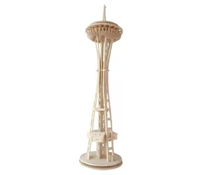 WOODCRAFT Dřevěné 3D puzzle věž Seattle Tower / od 6 let / Obtížnost: jednoduchá
