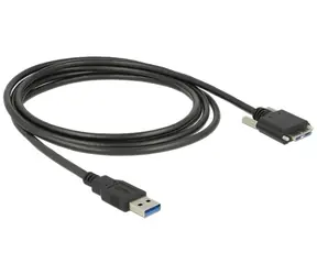 Delock Micro-USB - USB-A 1 m černá / Kabel USB 3.0 / křídlové šrouby