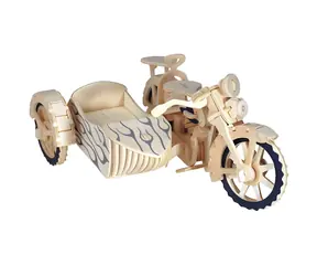 WOODCRAFT CONSTRUCTION KIT 3D puzzle Motorka trojkolka Sajdkára / přírodní dřevo / od 6 let / Obtížnost: střední