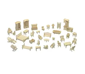 WOODCRAFT Dřevěné 3D puzzle Set nábytku / od 5 let / Obtížnost: nízká